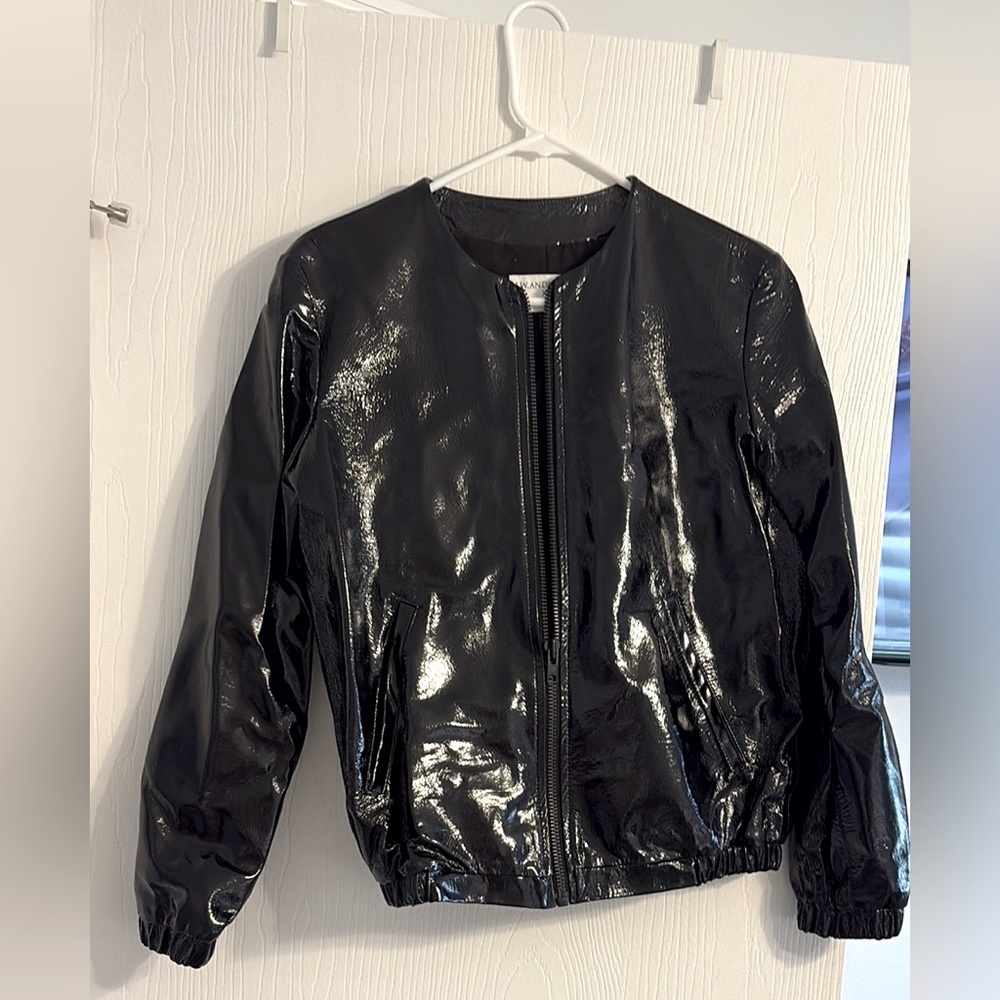 J. W. Anderson x TOPSHOP Shiny Black Bomber Jacket